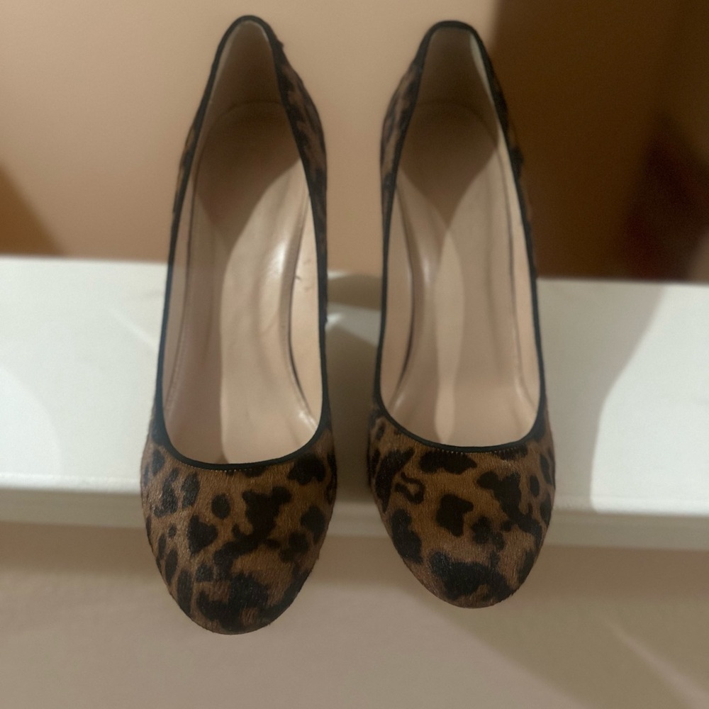 J. Crew Leopard Etta Heels - J Crew Collection - Chocolate brown/black 10